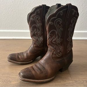 Ariat LEGEND Brown Oiled Leather Tapered Square Toe MidCalf Womens Western Boots